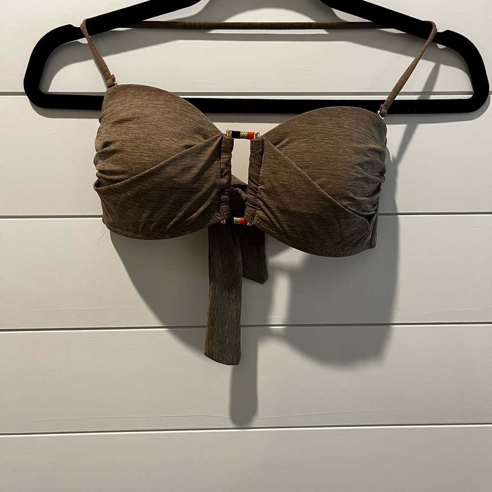 La Blanca Brown Strapless Bikini Top